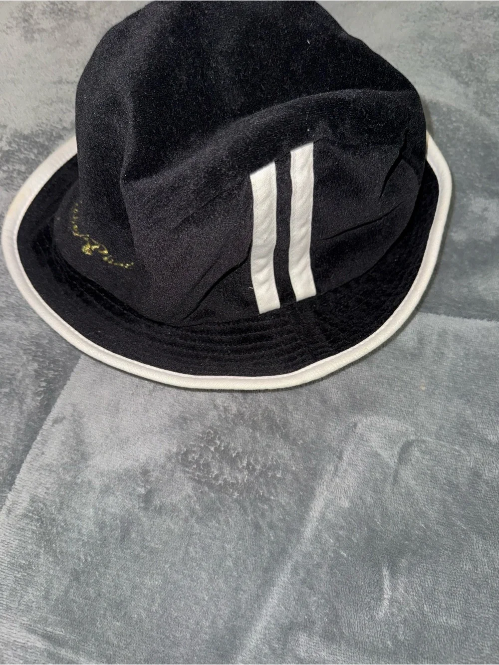 Baby Phat Black and White Bucket Hat with Gold Embroidery